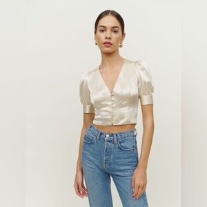 Reformation Mendez Silk Top